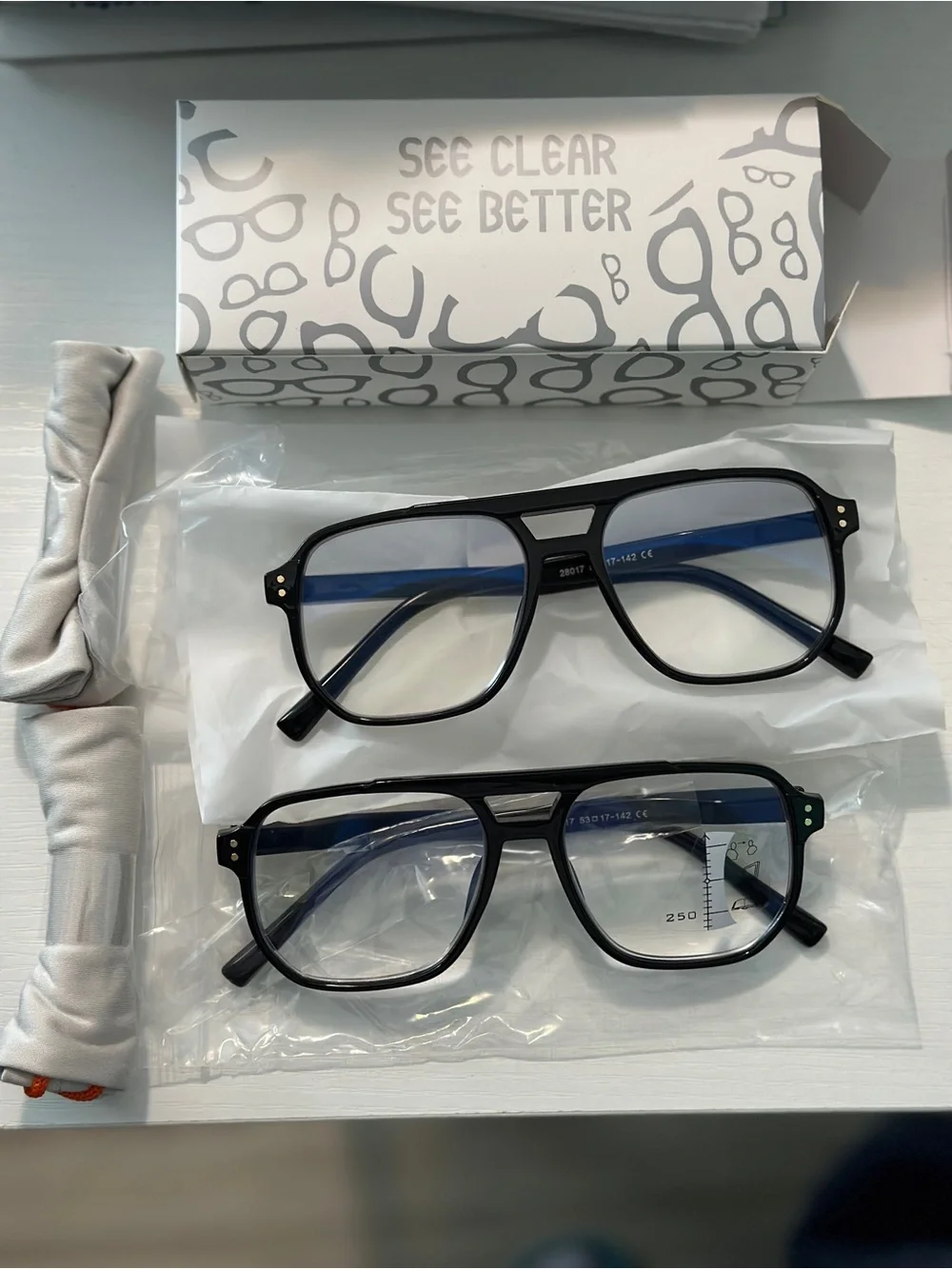 2 Pack Progressive Reading Glasses +2.5 Blue Light Blocking New